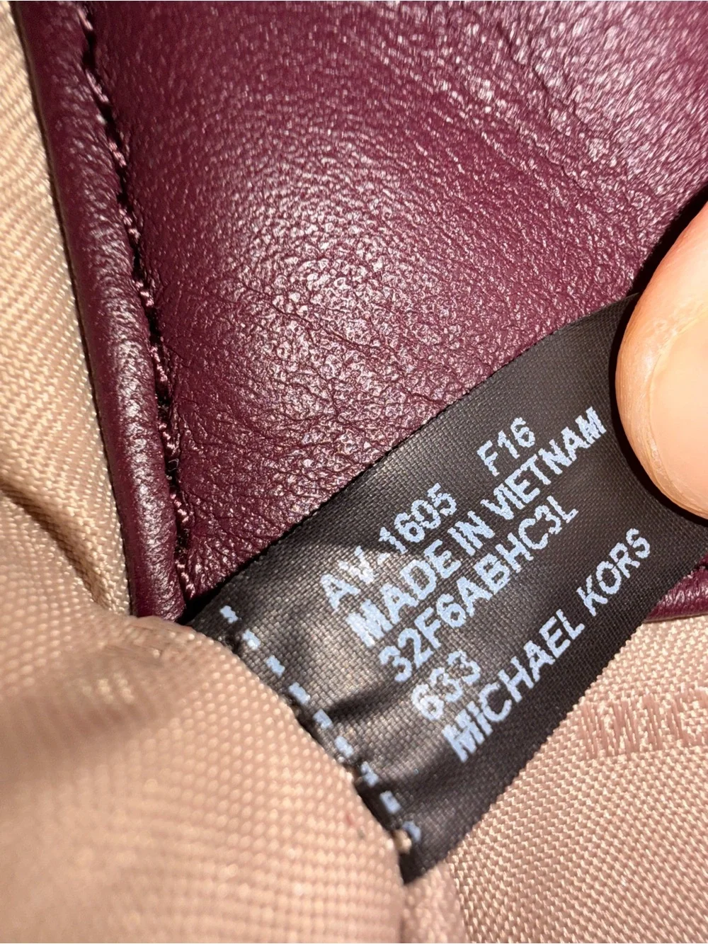 Michael Kors Burgundy Leather Crossbody